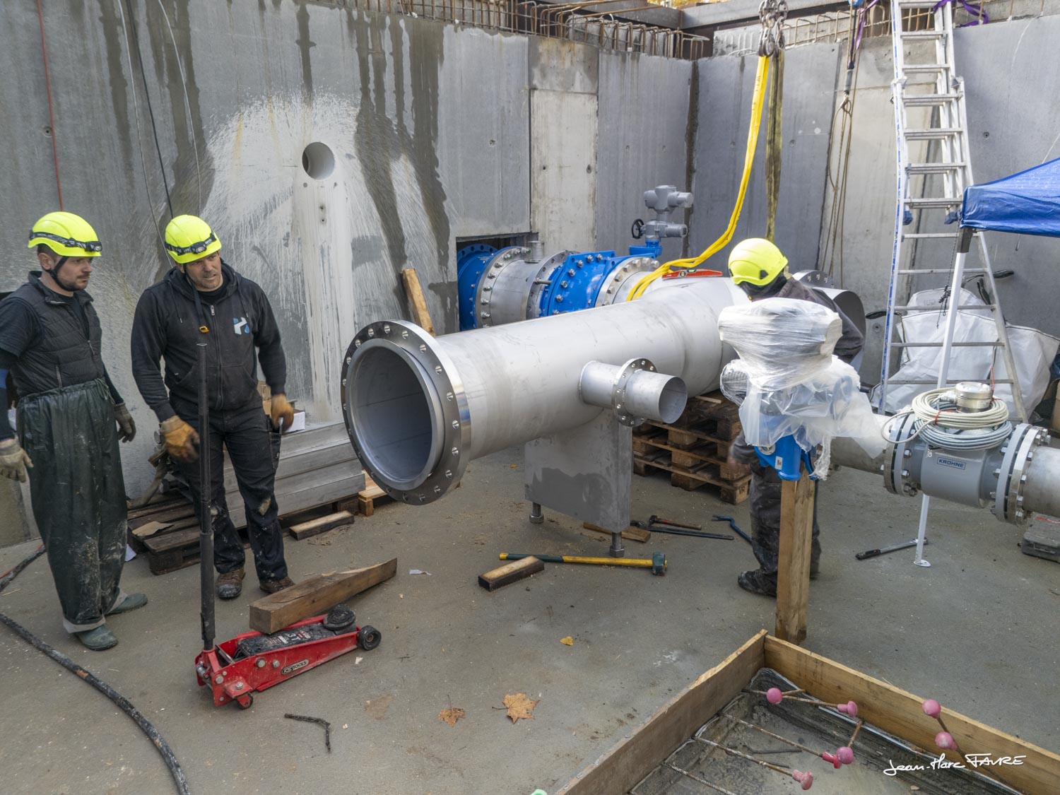 Chantier Paquier, service de l'eau